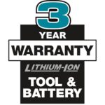 Makita 3 Year Lithium-Ion Tool and Battery Warranty (Color on White)