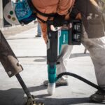 Makita GRH06PM Action Shot 3 (drilling with dust extraction boot)