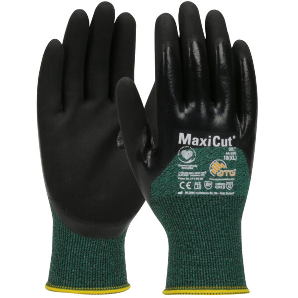 ATG 44-305 Seamless Knit
  Engineered Yarn Glove with Nitrile Coated MicroFoam Grip on Palm, Fingers
  & Knuckles ANSI A2 Cut Resistance [1 dozen]