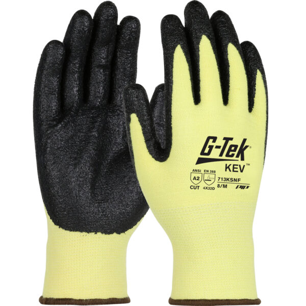 G-Tek 713KSNF Seamless
  Knit Kevlar Blended Glove with Nitrile Coated Foam Grip on Palm & Fingers
  ANSI A2 Cut Resistance [1 dozen]