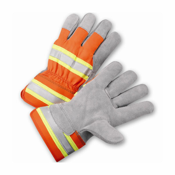 West Chester HVO500
  Premium Grade Split Cowhide Leather Palm Glove with Hi-Vis Fabric Back -
  Rubberized Safety Cuff [1 dozen]